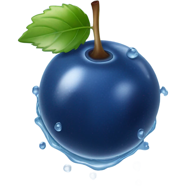 glossy blueberry, wet emoji