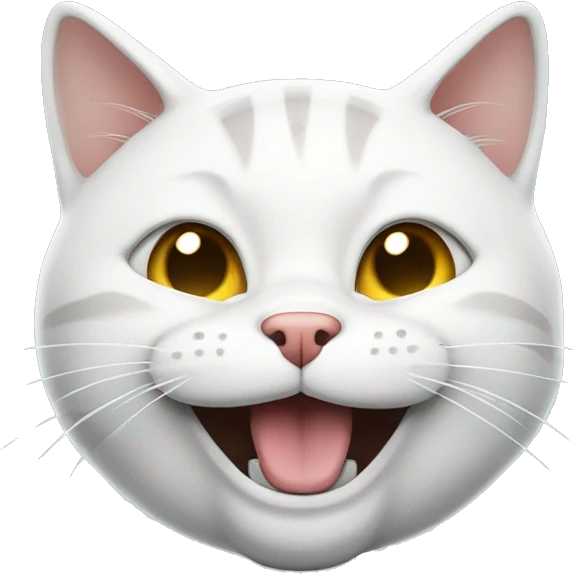 Laughing white British cat emoji