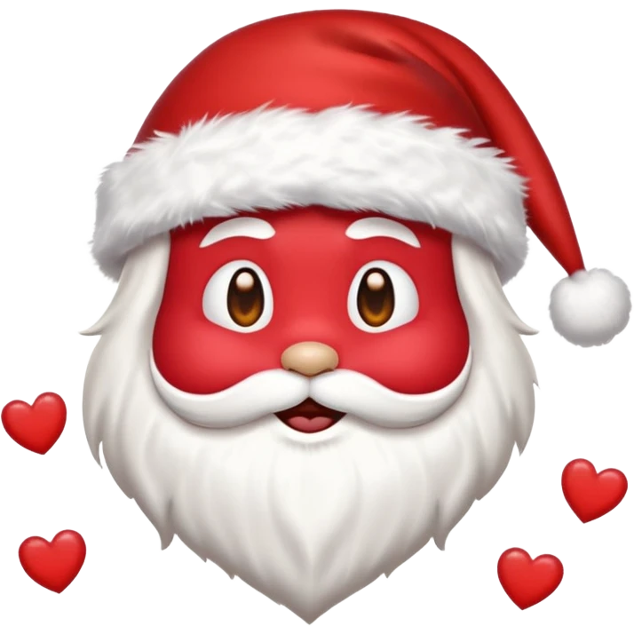Make an emoji of a Santa Claws couple but with hearts falling on top emoji