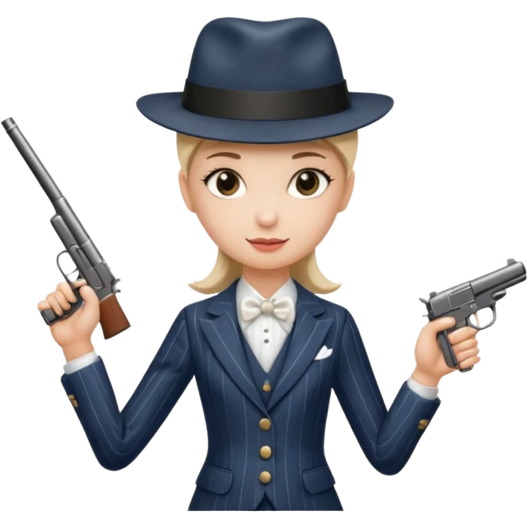 A balerina in with a gangster style emoji