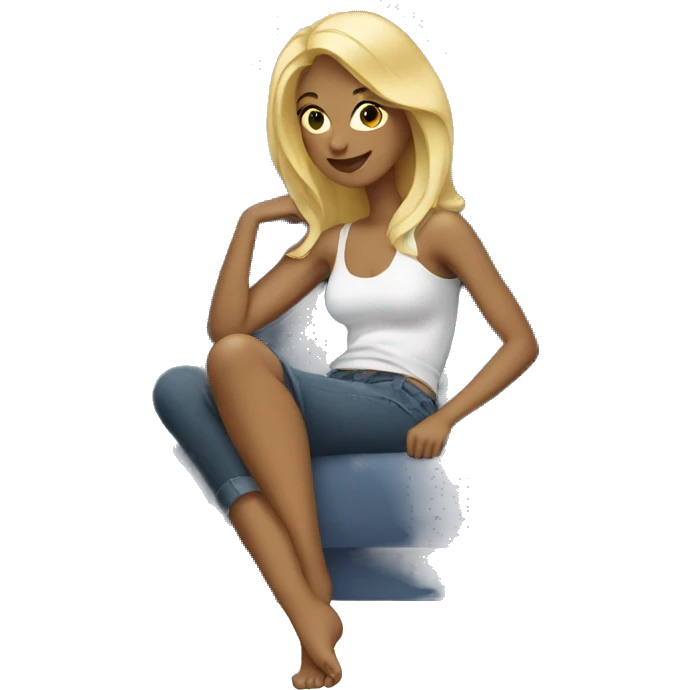 Blonde woman lounging emoji