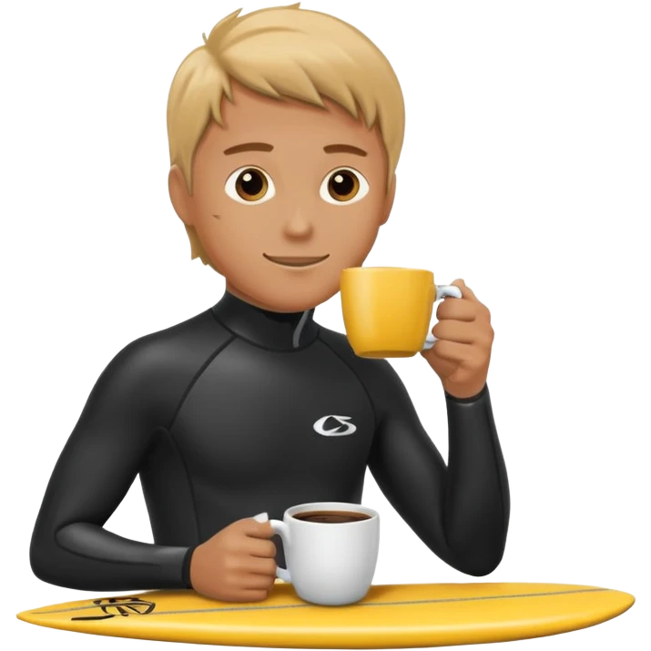 Surfer drinking coffee emoji