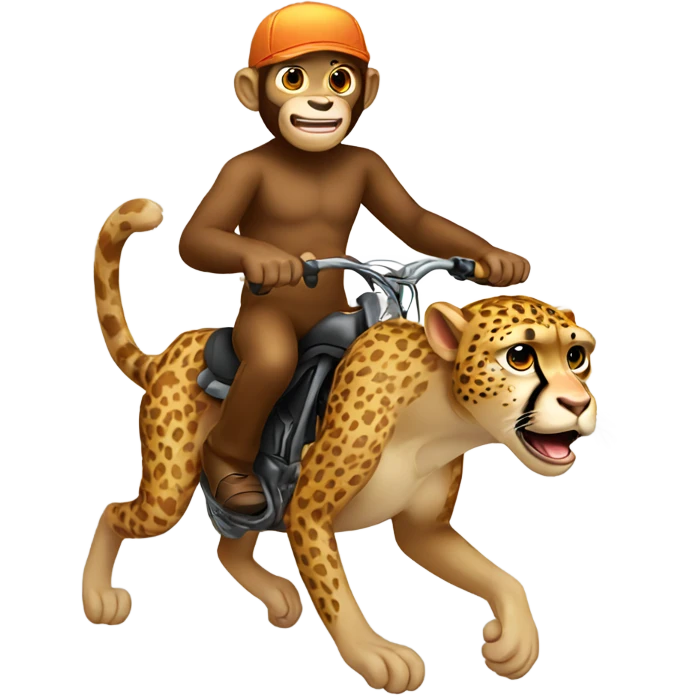 Monkey riding a cheetah emoji