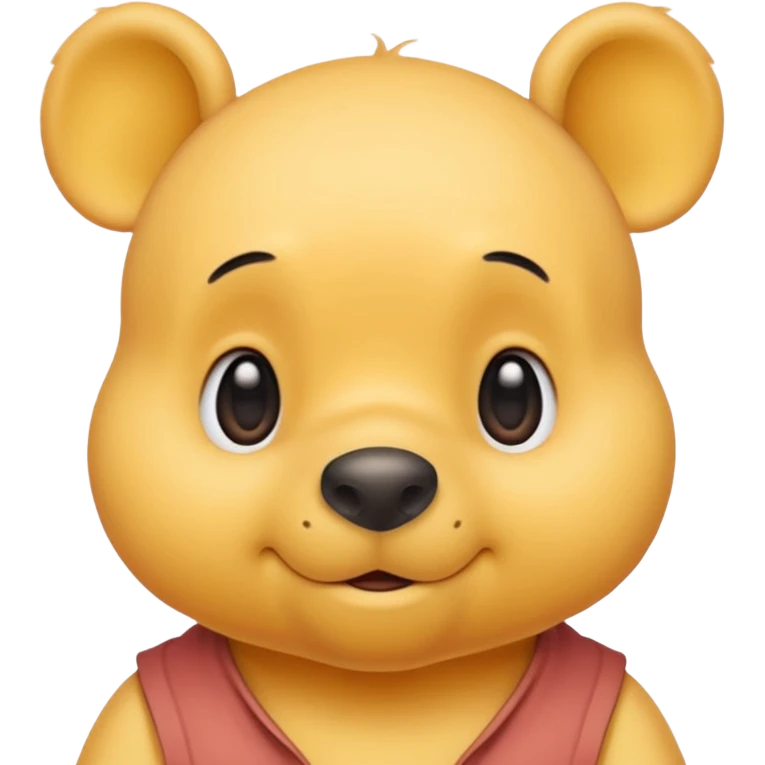 winee the pooh with yellow pastel skin cute and with no body emoji
