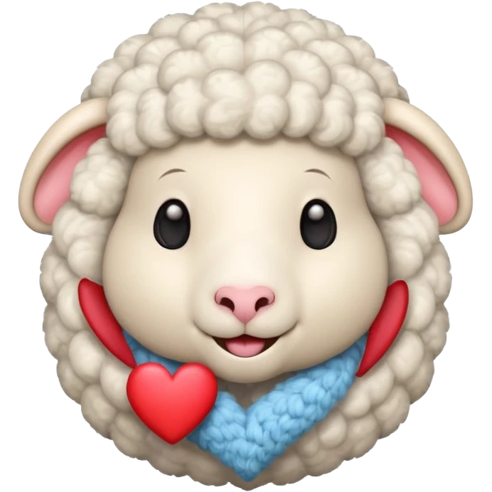 a cute sheep with a heart emoji