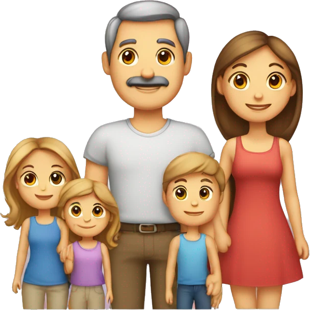 Famille 4 personne 1 fils aîné 1 fille cadette 1 père 1 mère emoji
