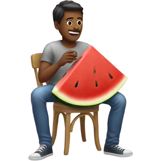 Back person eating watermelon  emoji