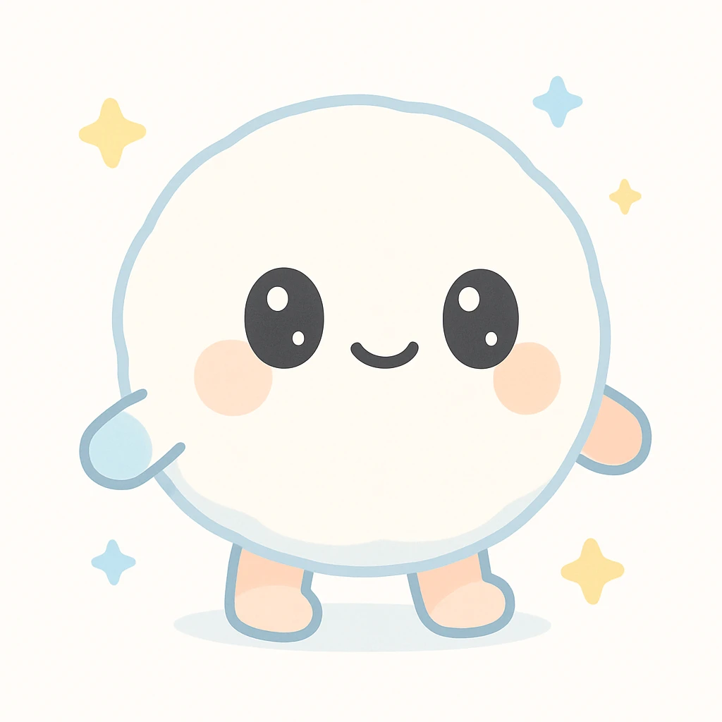 cute snow ball with a face, arms, and legs, adorable expression, simple background emoji
