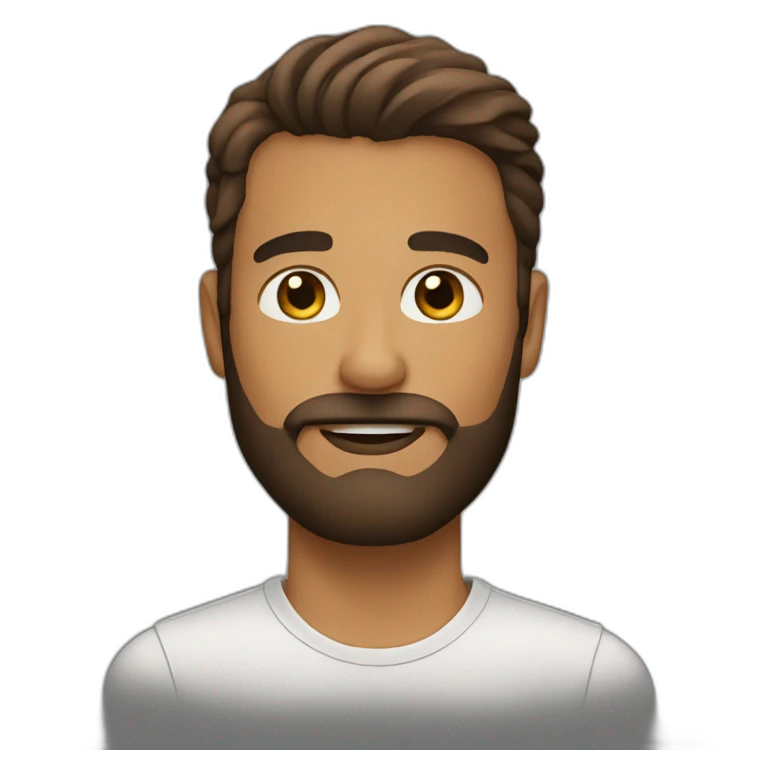 man, beard brown emoji