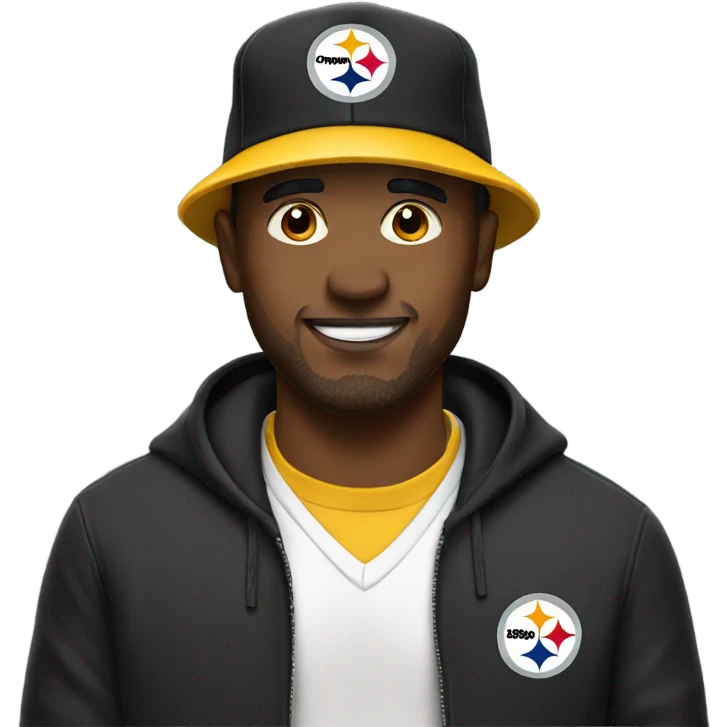 Man with Steelers hat emoji