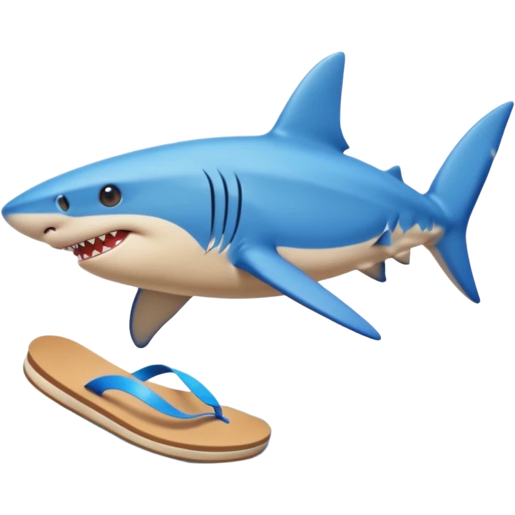 Shark with blue shoes in a beach emoji
