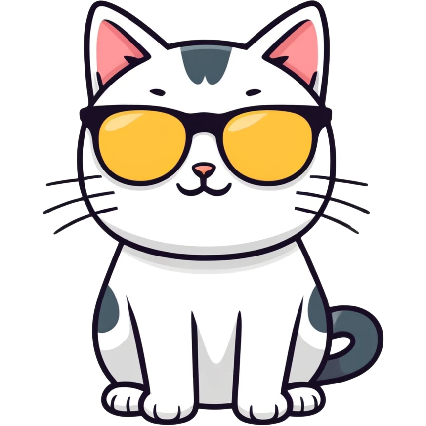 Cat with sunglasses emoji
