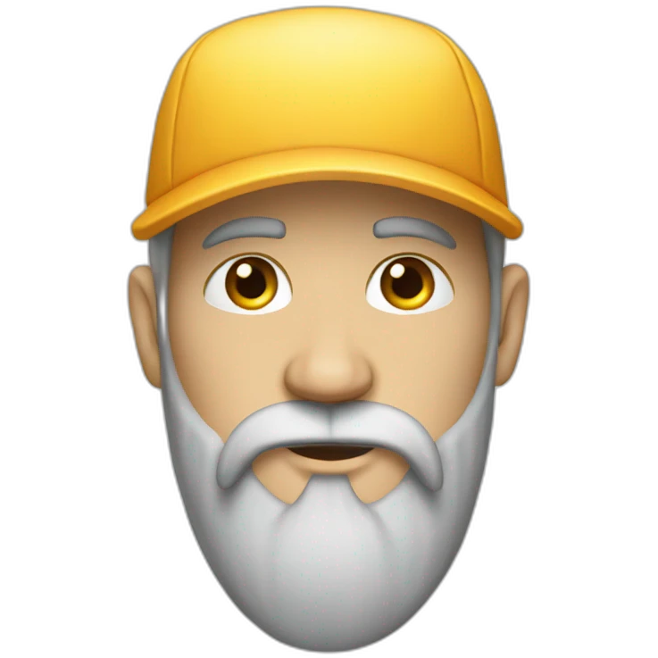 white man with a long beard and a cap emoji