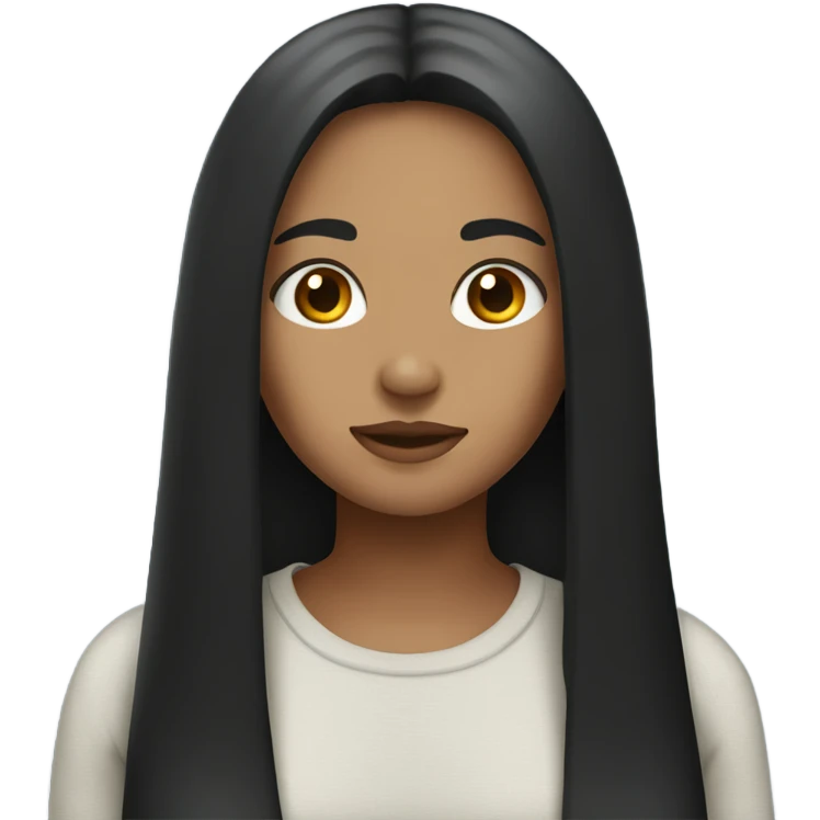 Girl with long black straight hair emoji