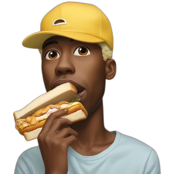 tyler, the creator eats chicken sandwich emoji