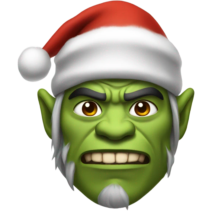 orc male warrior with santa hat emoji