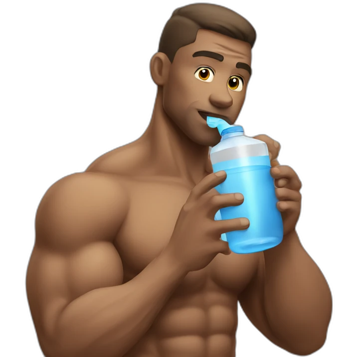 muscular man drinking water emoji