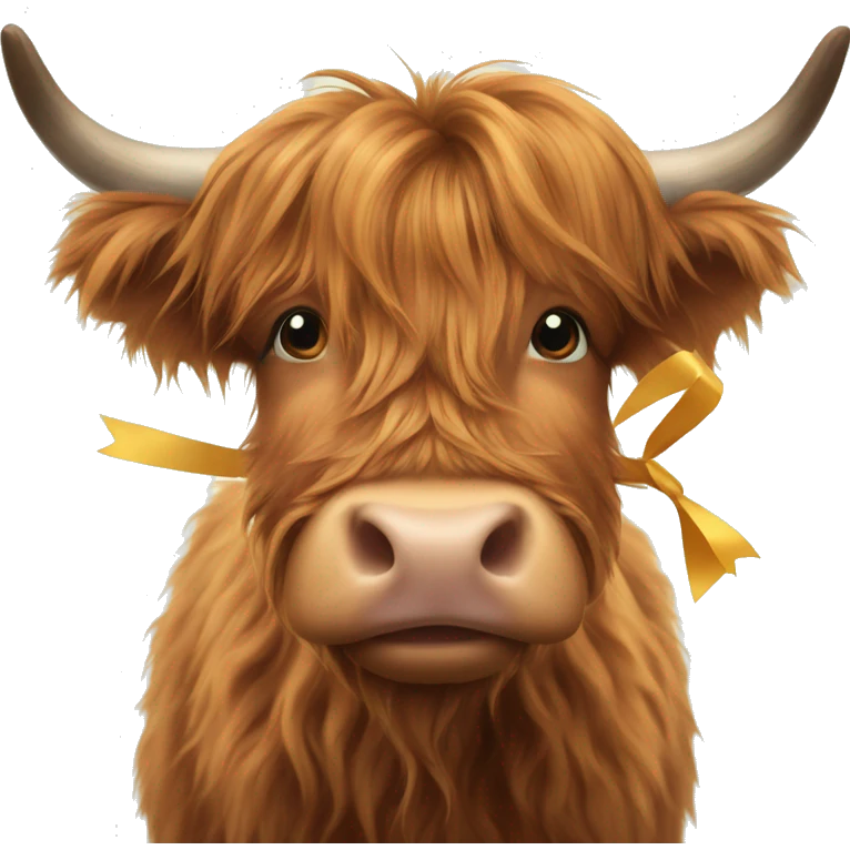 Highland cow with a bow  emoji