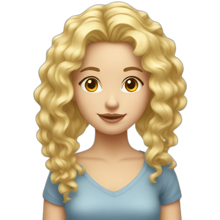 Une fille blonde aux cheveux bouclé emoji