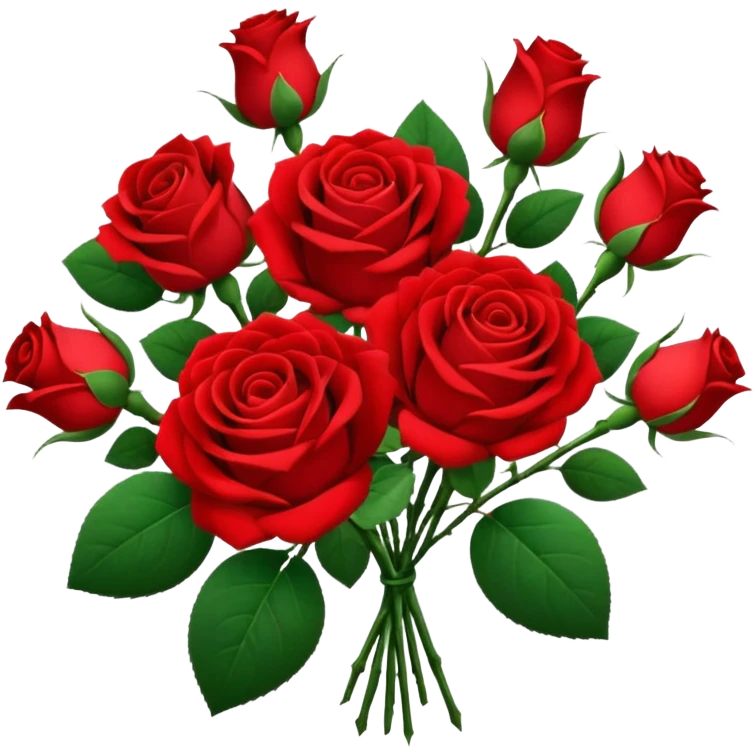 bouquet of realistic rose 15 emoji