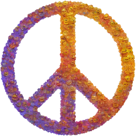 peace sign shaped as a hesrt emoji
