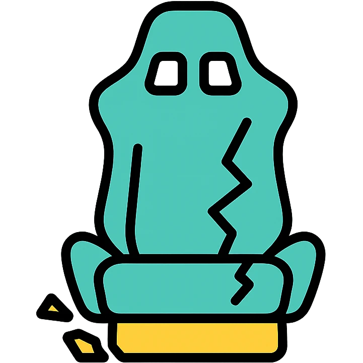 broken sports seat, minimal, clean, inspired by Airbnb category icons, simple color palette, clear outlines, modern icon style emoji