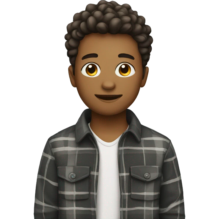 stylish boy in plaid emoji
