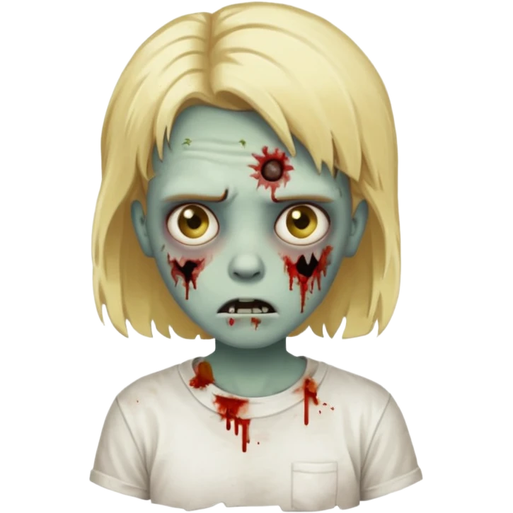 grungie zombie with blonde hair and white tee emoji