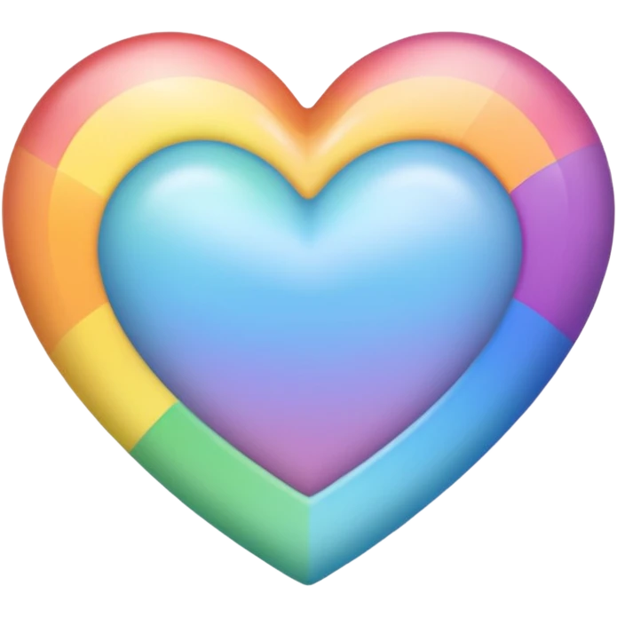 rainbow pride heart with soft pastel gradient emoji