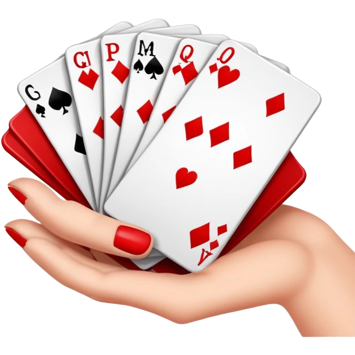 Canasta card game with a red and black canasta and player hands emoji