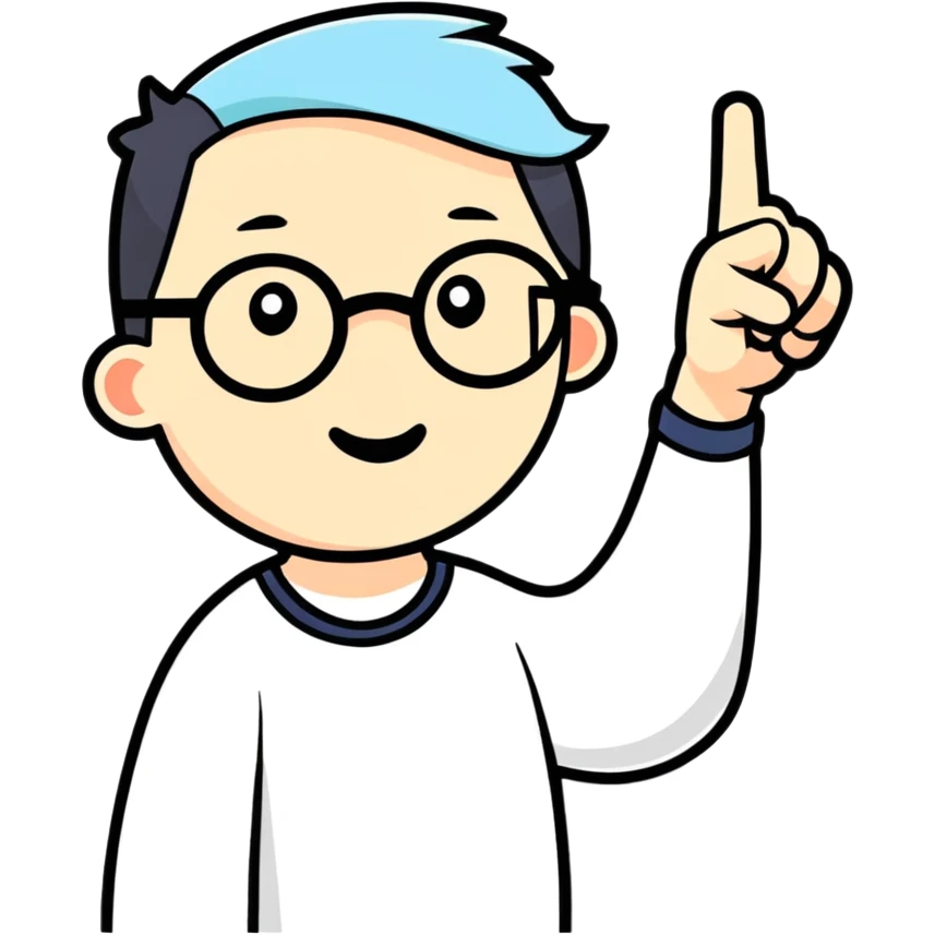 Nerd with finger up emoji