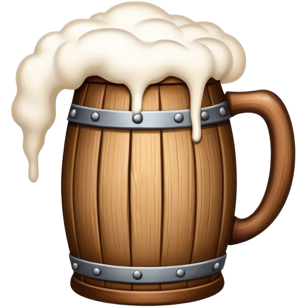 medieval wooden foamy beer icon emoji