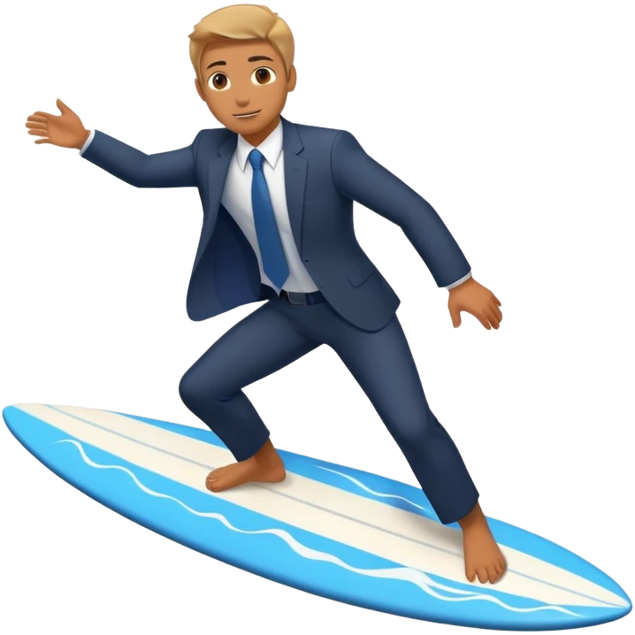 Business man surfing  emoji