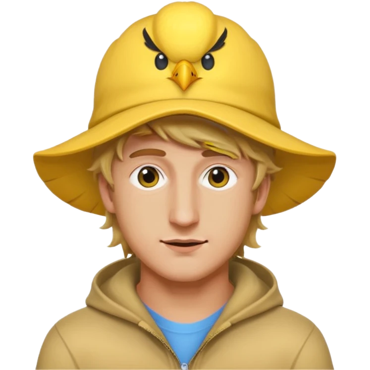 logan paul emoji, with a yellow Maverick bird hat emoji