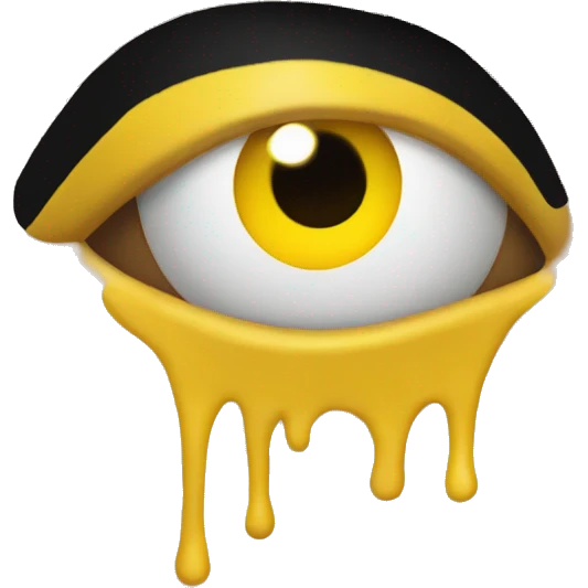 yellow emoji face with eye black paint emoji