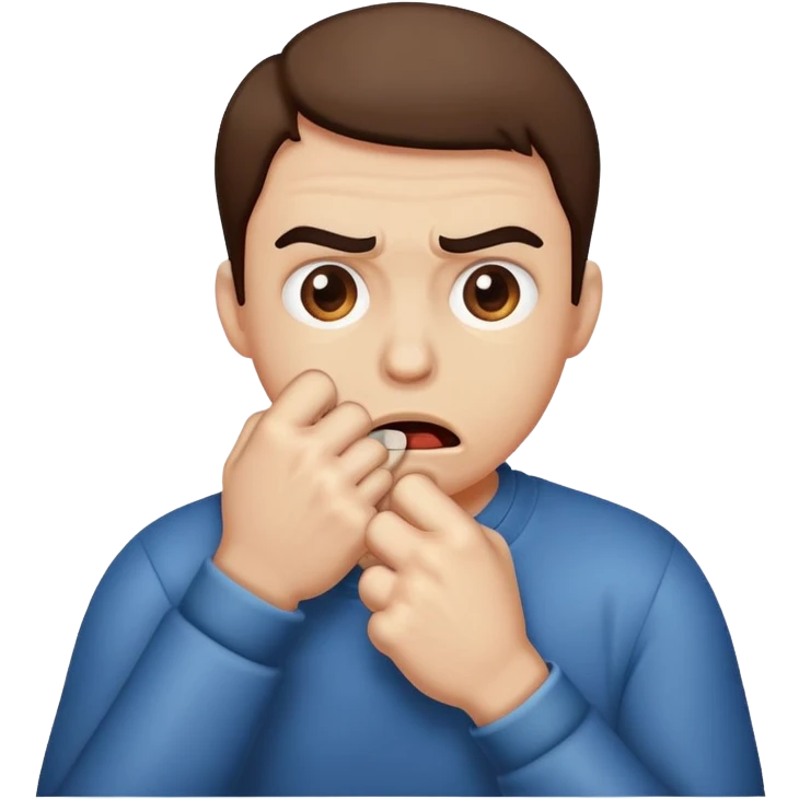 Classic emoji biting knickle emoji