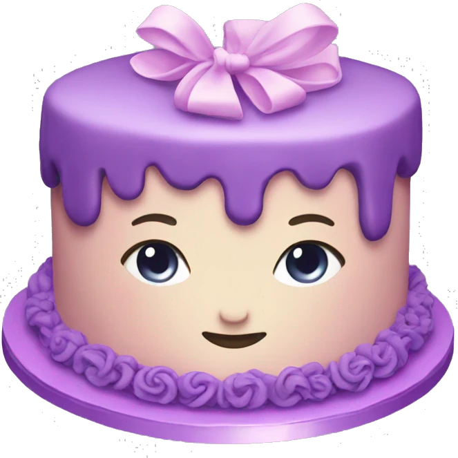 Purple girly cake emoji