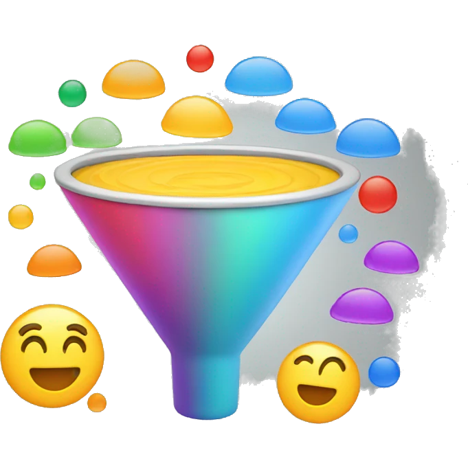 create an emoji of a marketing funnel with 4 different colors and parts  emoji