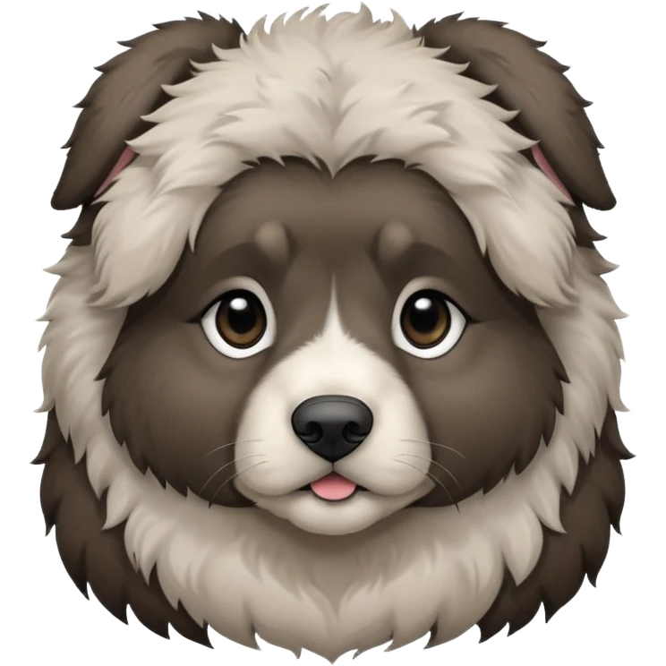 A dark-colored Caucasian Shepherd puppy with cropped ears emoji