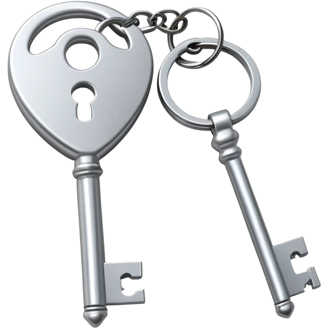 A simple house key with a stylized keychain emoji