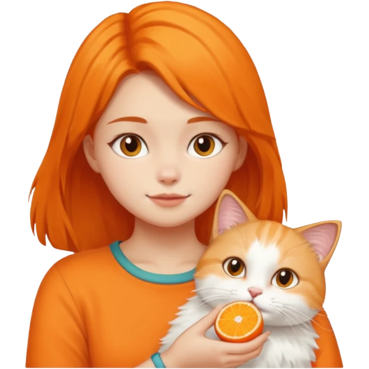 cat and girl emoji