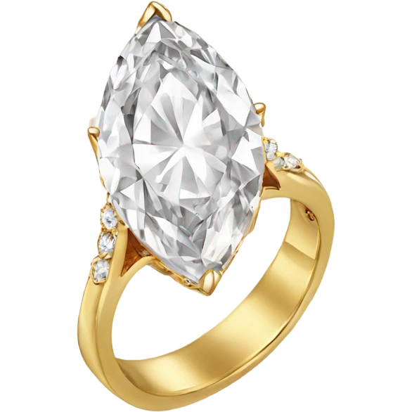 Marquise cut gold diamond ring  emoji