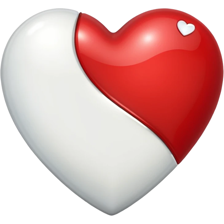 white and red jewel heart emoji