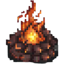 cozy campfire at night with flames emoji