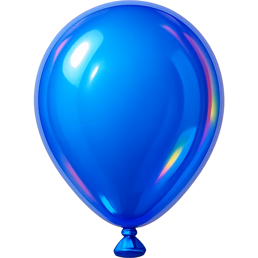 blue balloon emoji, round and glossy emoji
