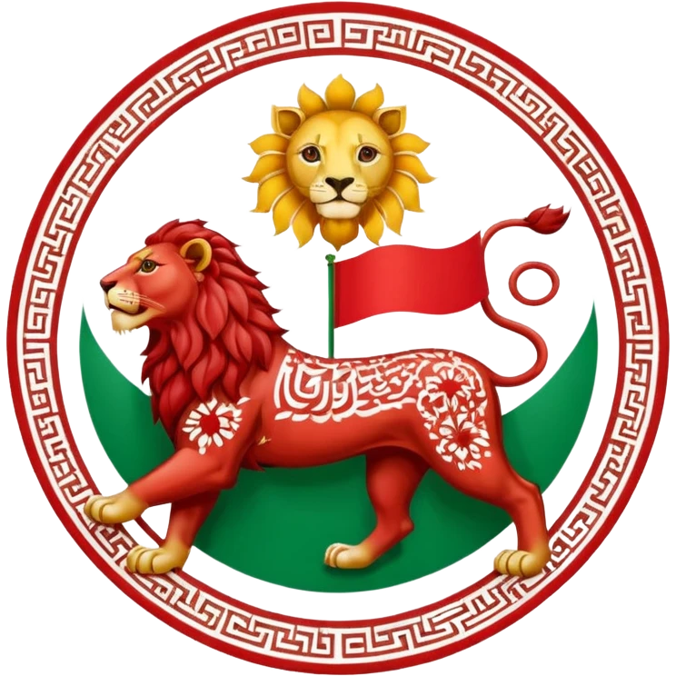 Iranian flag with lion and sun emoji