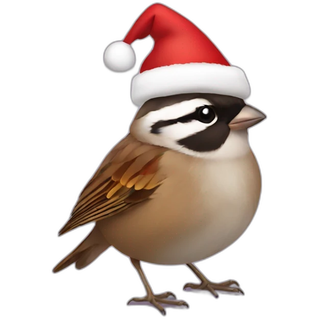 Sparrow, Christmas hat emoji