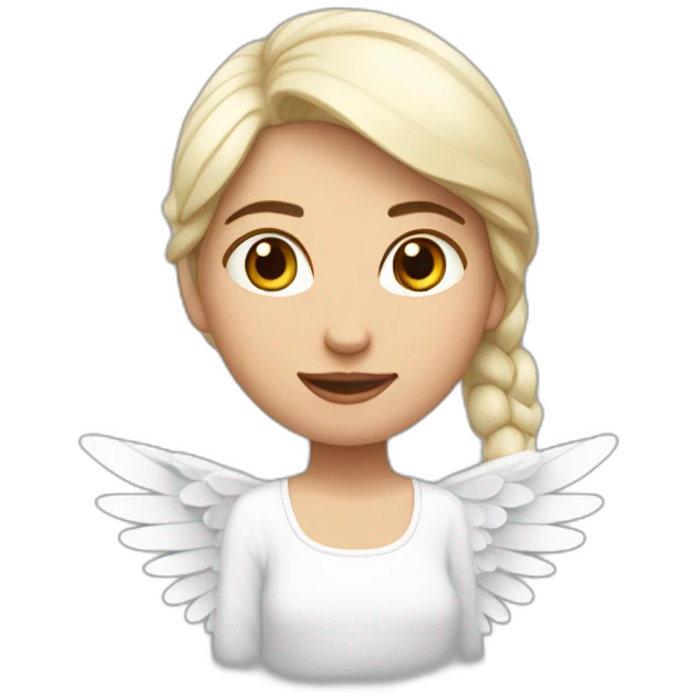 Une fille avec des ailes blanches emoji