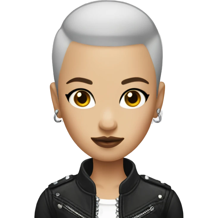 A punk girl with a shaved head emoji