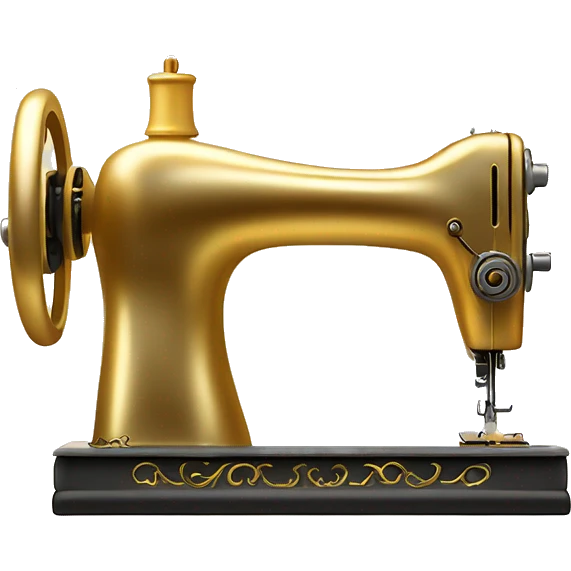 Gold King's Favorite Sewing Machine with a golden mannequin  as if it glows like a personal gift from God emoji